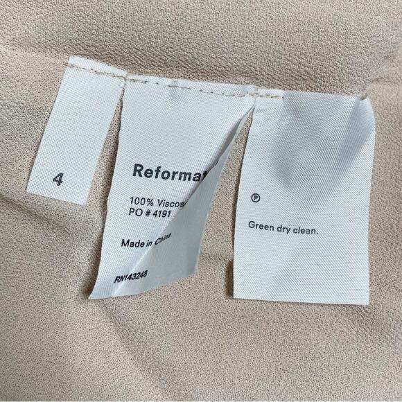 Reformation Callalily Backless V Neck Wrap Maxi Dress Gown Champagne Size 4 - Picture 5 of 7